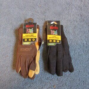 NWT Kinco Set 2 Boys Medium Gloves Jersey & All Purpose Quality Gardening Work